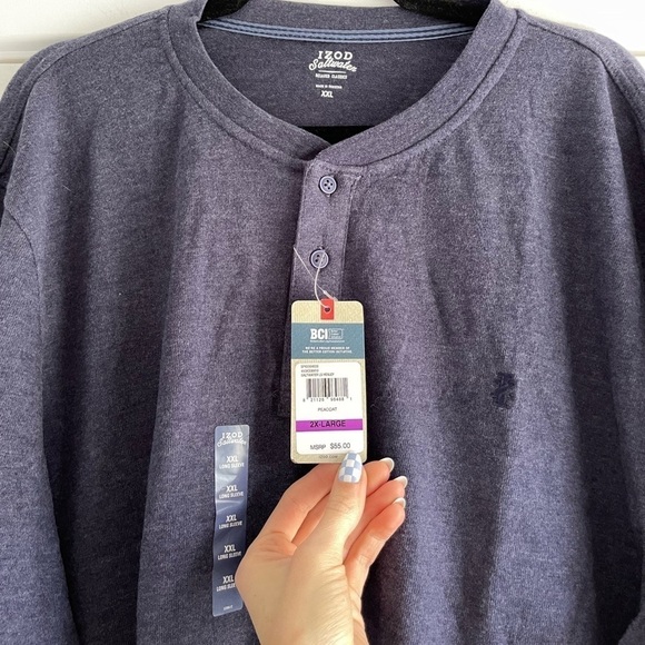 Izod Saltwater Henley Peacoat - XXL - Picture 3 of 4